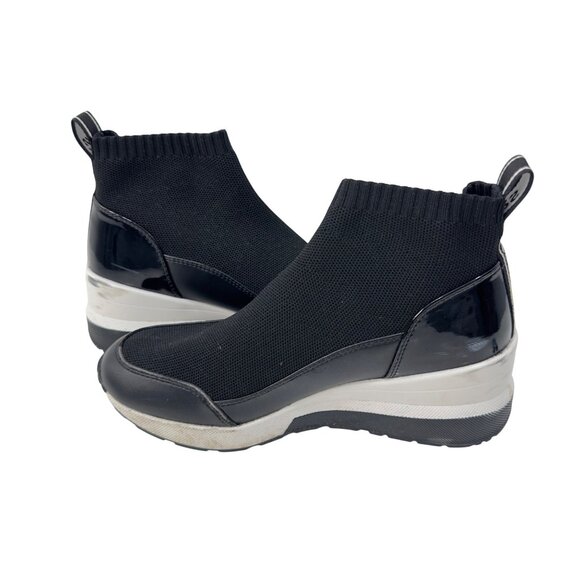 Michael Kors Womens SZ 7 Slip-On Stretch Knit Sock High Top Sneakers Black - Picture 13 of 16